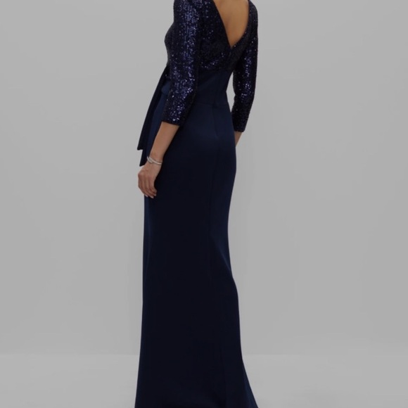 Beautiful, navy sequin evening dress! perfect for next formal event or wedding! - Picture 3 of 9
